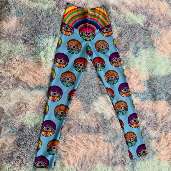 Psychedelic rainbow eyeball leggings - Picture 4 of 10
